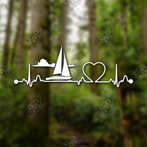 Heartbeat Sailing Vinyl Decal